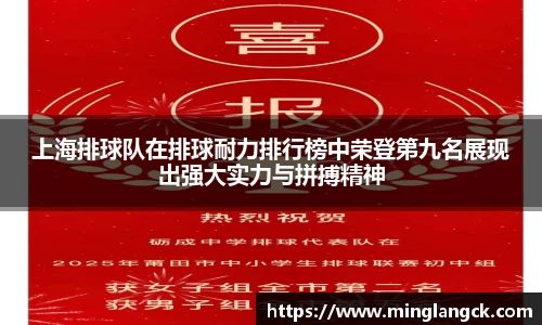 上海排球队在排球耐力排行榜中荣登第九名展现出强大实力与拼搏精神